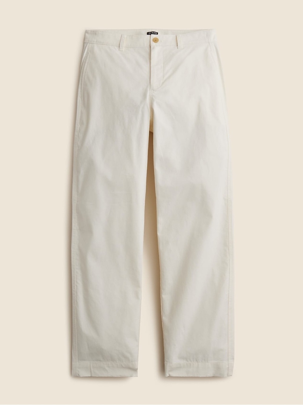 J. Crew Women's Ecru Barrel Leg Cotton Linen Blend Lightweight Pants 24 NWT